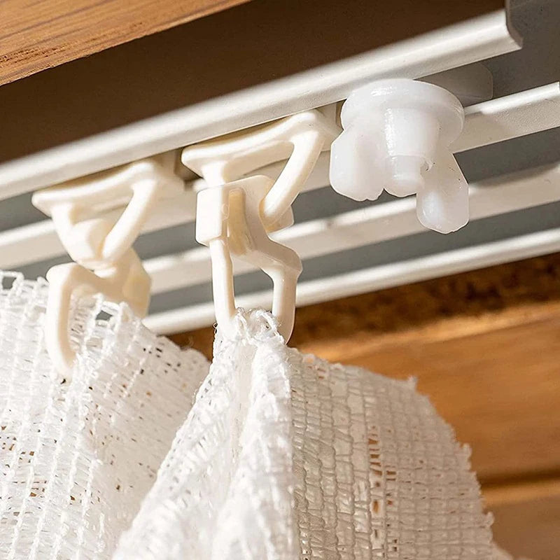 Drapery Rails Sliding Gliders Curtain Fasteners White Plastic Track Qme