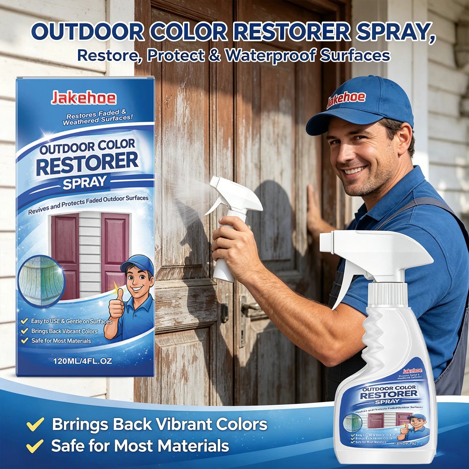 Outdoor Color Restorer Spray Maintain Colorful Furniture Appearance Prevent Fading Multi-surface Protection Color Renewal Spray Qme
