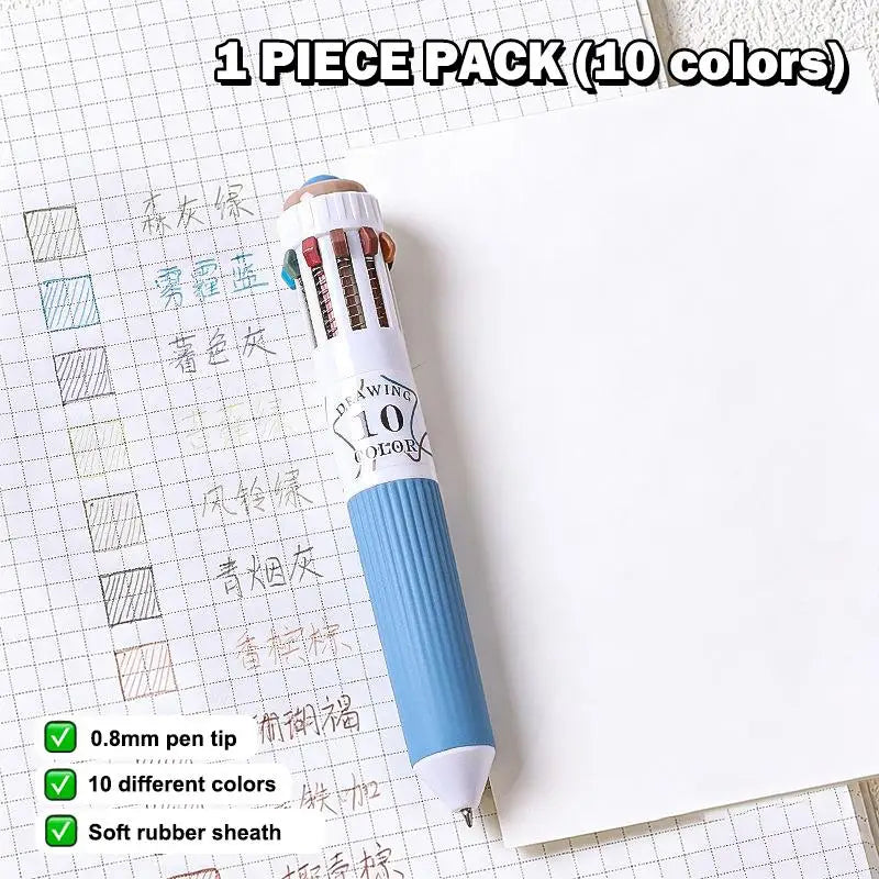 Retractable Multicolor 1 Ballpoint Pen Tip 3 6 Art Student Drawing Qme H