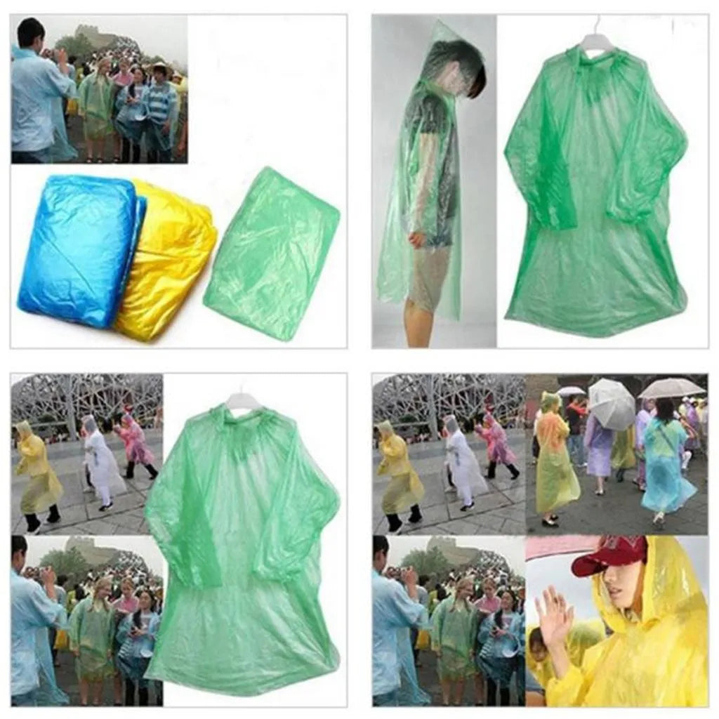 Adult Emergency Disposable Raincoat Transparent Lightweight Raincoat for Camping Hiking Travel Disposable Household Items Qme