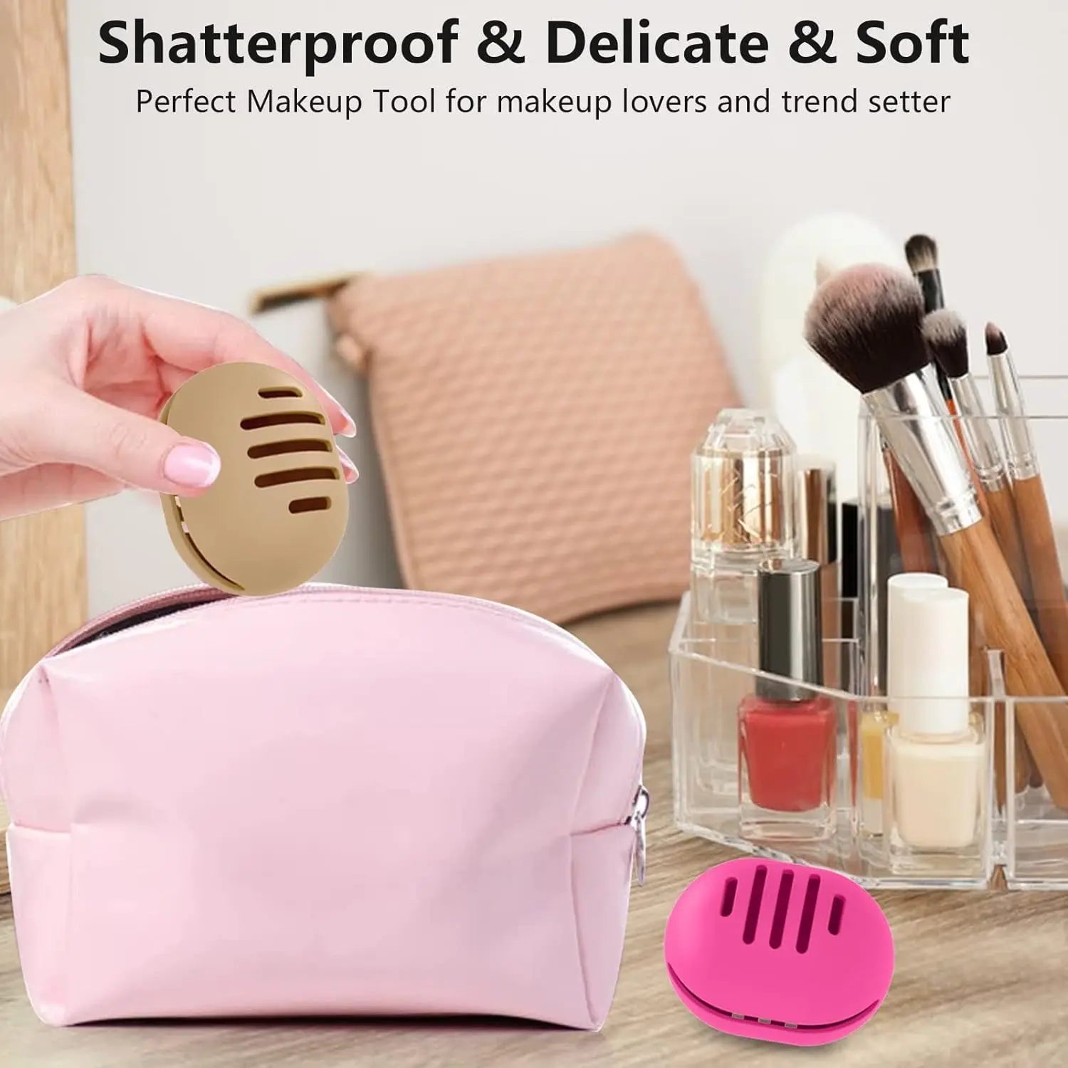 Makeup Sponge Holder Eco-friendly Silicone Multi-hole Beauty Storage Qme