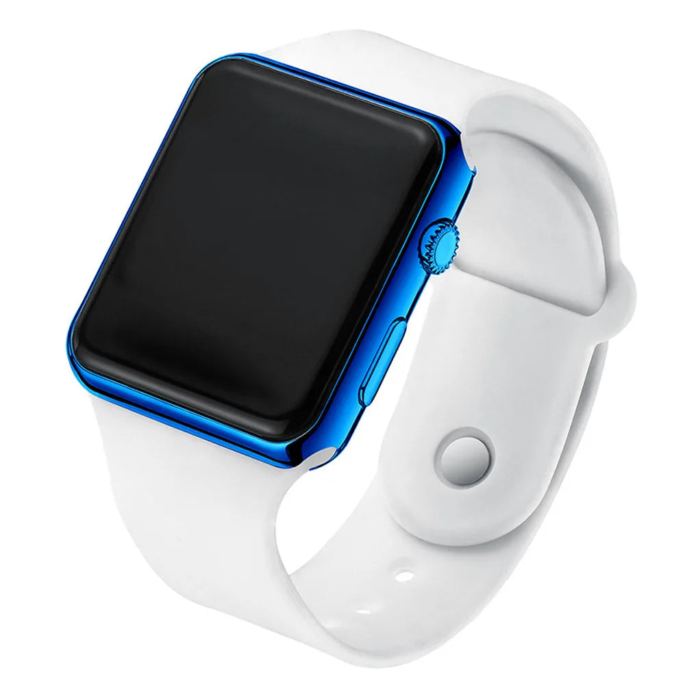 Men Sport LED Watches Men's Digital Watch Men Watch Silicone Electronic Watch Men Clock reloj hombre hodinky relogio masculino Qme white blue