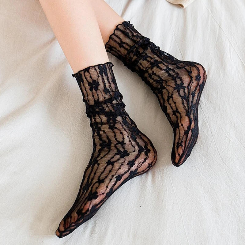 Women Sexy Lace Flower Fashion Ultra-thin Transparent Summer Japan Qme