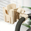 Universal Stroller Cup Holder Phone Combo 2-in-1 Adjustable Bottle Qme Beige