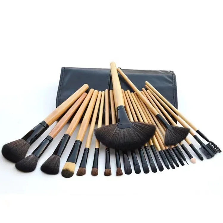 Makeup Brush Bag Sets Professional Cosmetics Brushes Eyebrow Powder Qme 24PCS-Apricot China Mainland
