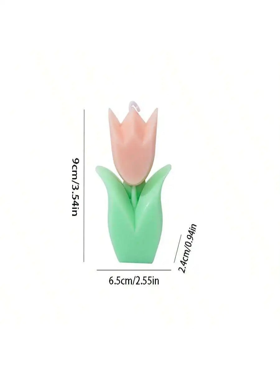 Colorful Tulip Scented Candle Suitable Valentine's Day Gifts Home Qme pink