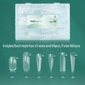 Nailpop Nail Dual Form 15 Clear Embedded Design Shape Full Coverage Qme JMT05-Clear 360
