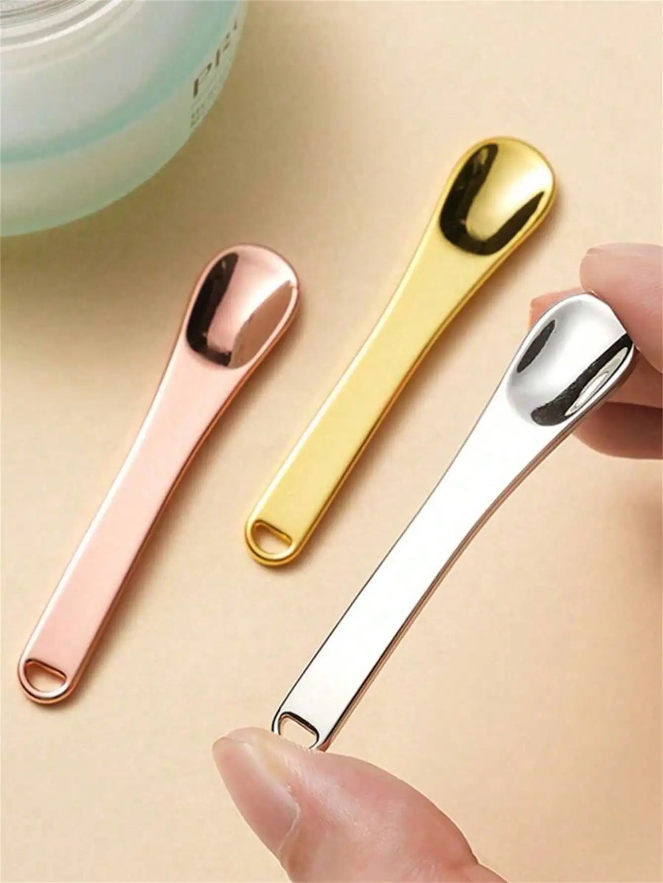 1 2 3 6 Reusable Cosmetic Spatulas Mini Spoons Suitable Easy Qme 3pcs