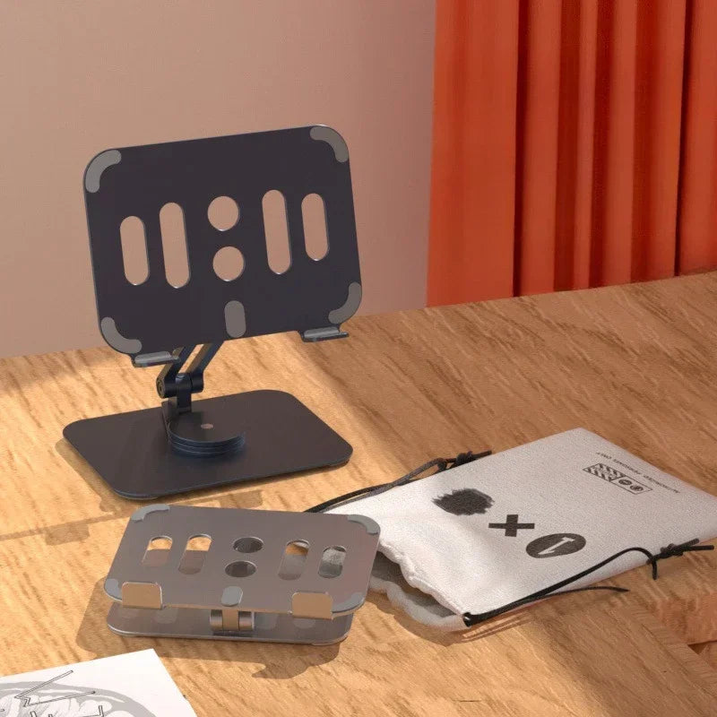 Aluminum Alloy Rotating Tablet Stand, Desktop Pad Lifting, Portable Folding Phone Stand, Tablet Computer Stand Wholesale Qme