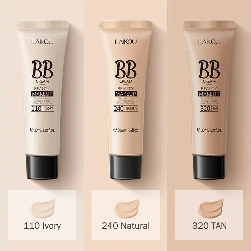 BB Cream Brighten Even Skin Tone Liquid Foundation Moisturizing Hydrating Concealer Cover Blemishes Concel Pores Makeup Base Qme