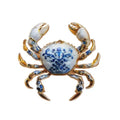 Chinese Blue White Porcelain Pattern Brooch Elegant Floral Animal Design for Cheongsam Banquet Outfit Decor Lapel Pin Qme B