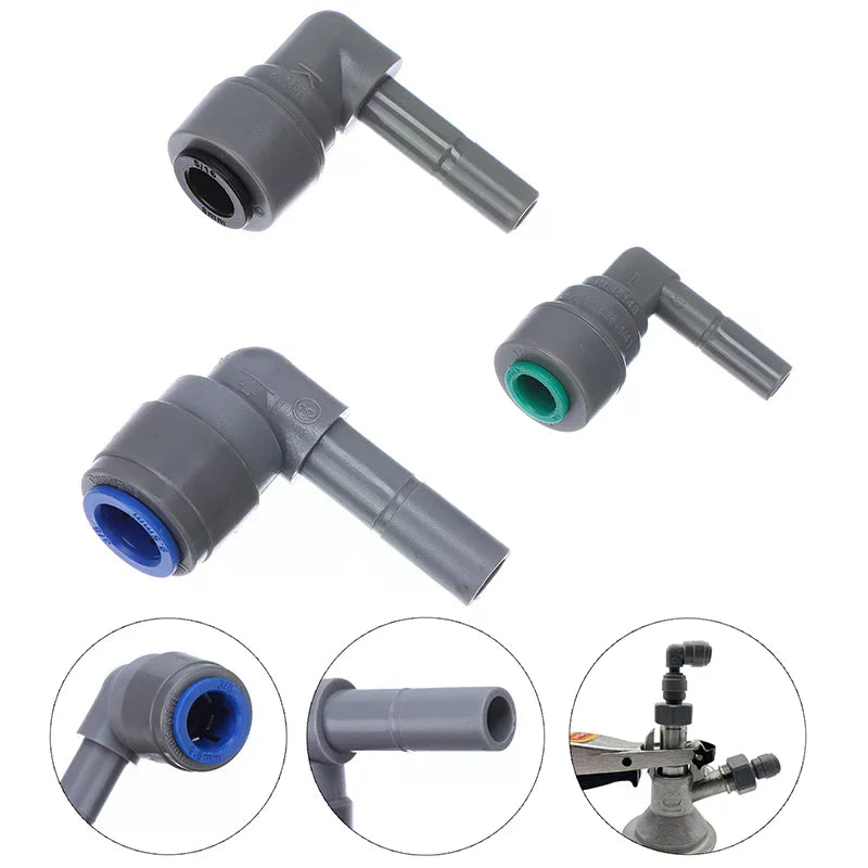6.35MM 8MM 9.5MM Male To Female Elbow Plastic Quick Connect Pipe Hose Connector Push-in Fittings Joint Qme