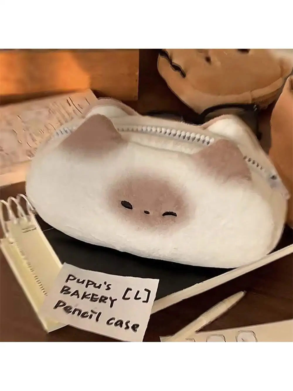 Baking Bread Shaped Cat Pen Bag I Stationery Student Storage Qme