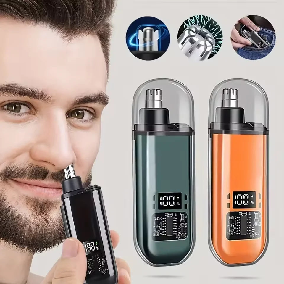 Suitable For Men USB Charging Nose And Ear Hair Trimmer Portable Electric Nose Hair Clipper Mini Compact Design Quick Charging Qme