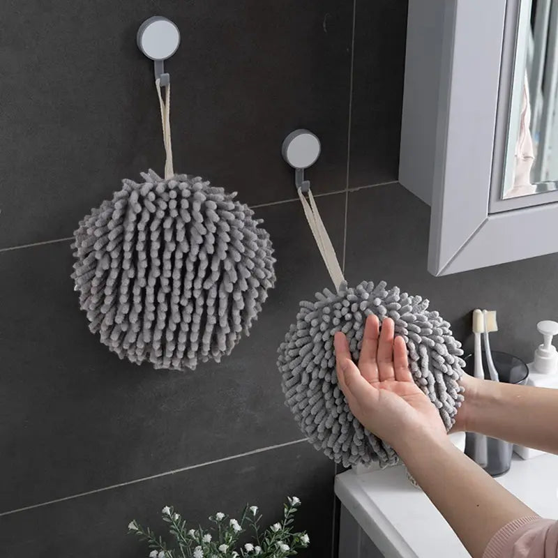 Quick Dry Soft Absorbent Microfiber Towels Hanging Chenille Hand Qme