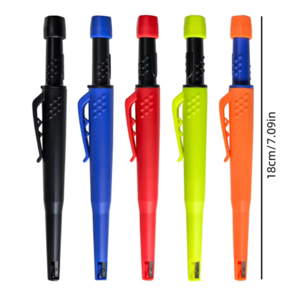 Carpenter Mechanical Pencil With Refills One-piece Design Pen Cap Built-in Sharpener Woodworking Construction Marking Tool Qme