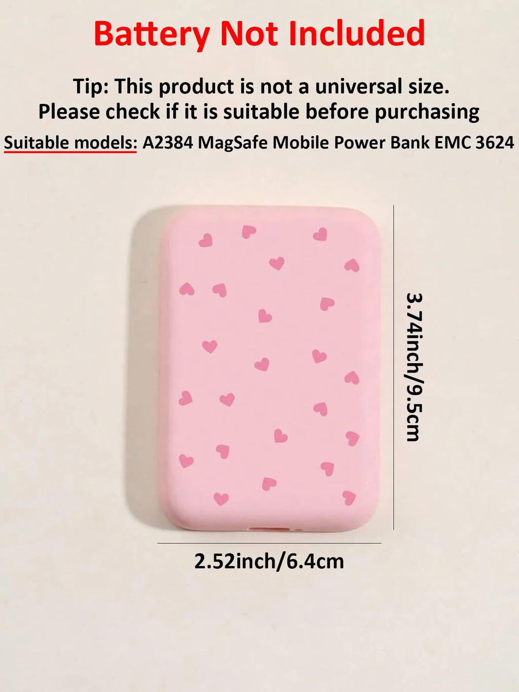 1 Black Pink Heart-shaped TPU Charging Protective Case Compatible Qme