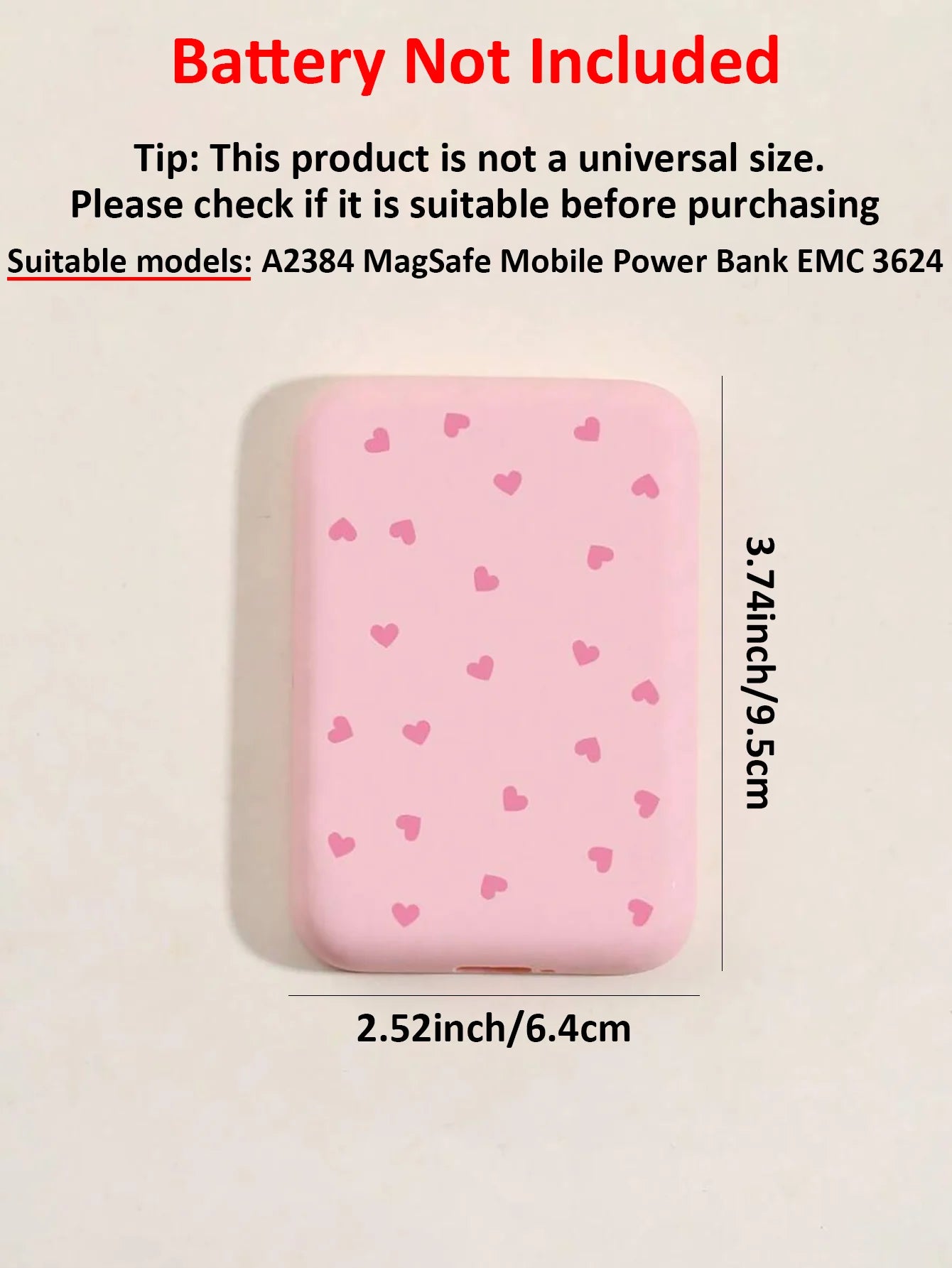 1 Black Pink Heart-shaped TPU Charging Protective Case Compatible Qme