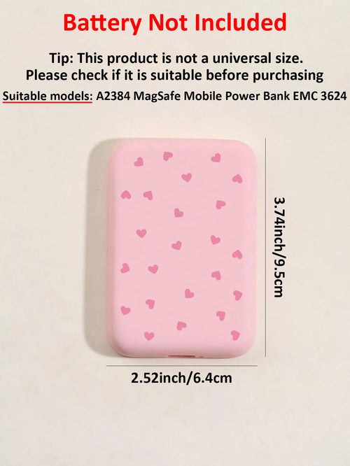 1 Black Pink Heart-shaped TPU Charging Protective Case Compatible Qme