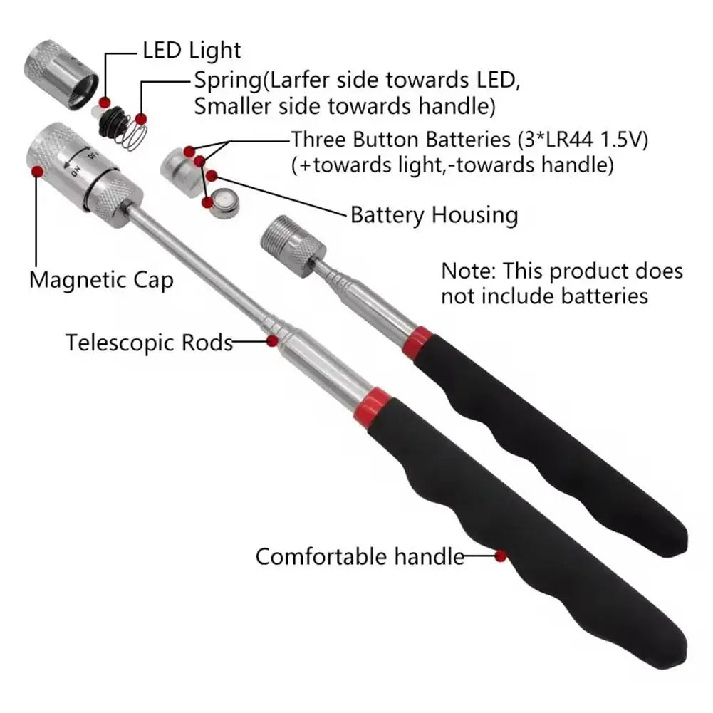 Telescopic Magnetic Pen Handy Tool Magnet Capacity for Picking Up Nut Bolt Adjustable Pickup Rod Stick Qme