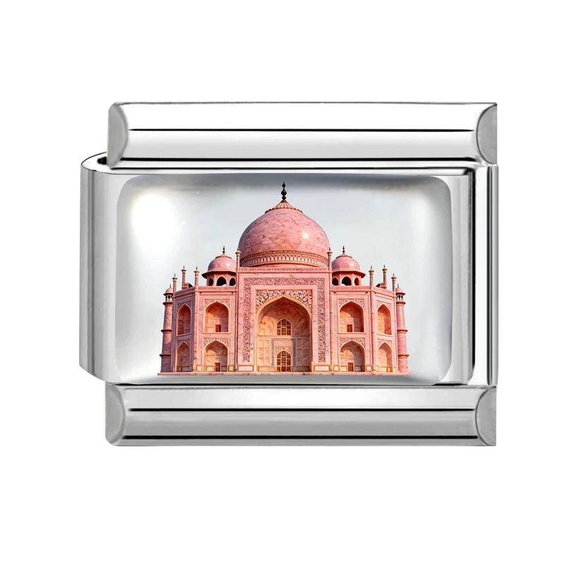 New2026 Hot Fashion Church Tower of Pisa Roman Colosseum Charm Italian Links Fit 9mm Bracelet Stainless Steel Making DIY Jewelry Qme Style 11