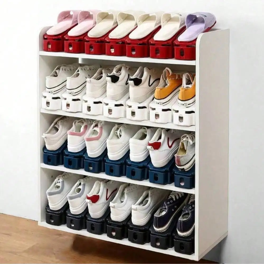 Adjustable Shoe Slots Organizer Easily Stackable Home Storage Qme