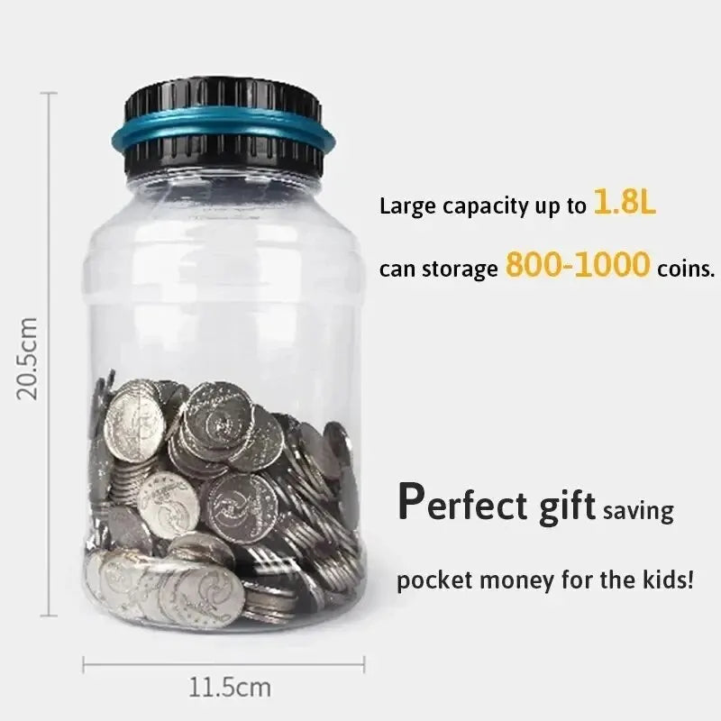 1PC Electronic Piggy Bank Counter Coin Digital LCD Counting Coin Money Saving Box Jar Coins Storage Box For USD EURO Money Gifts Qme