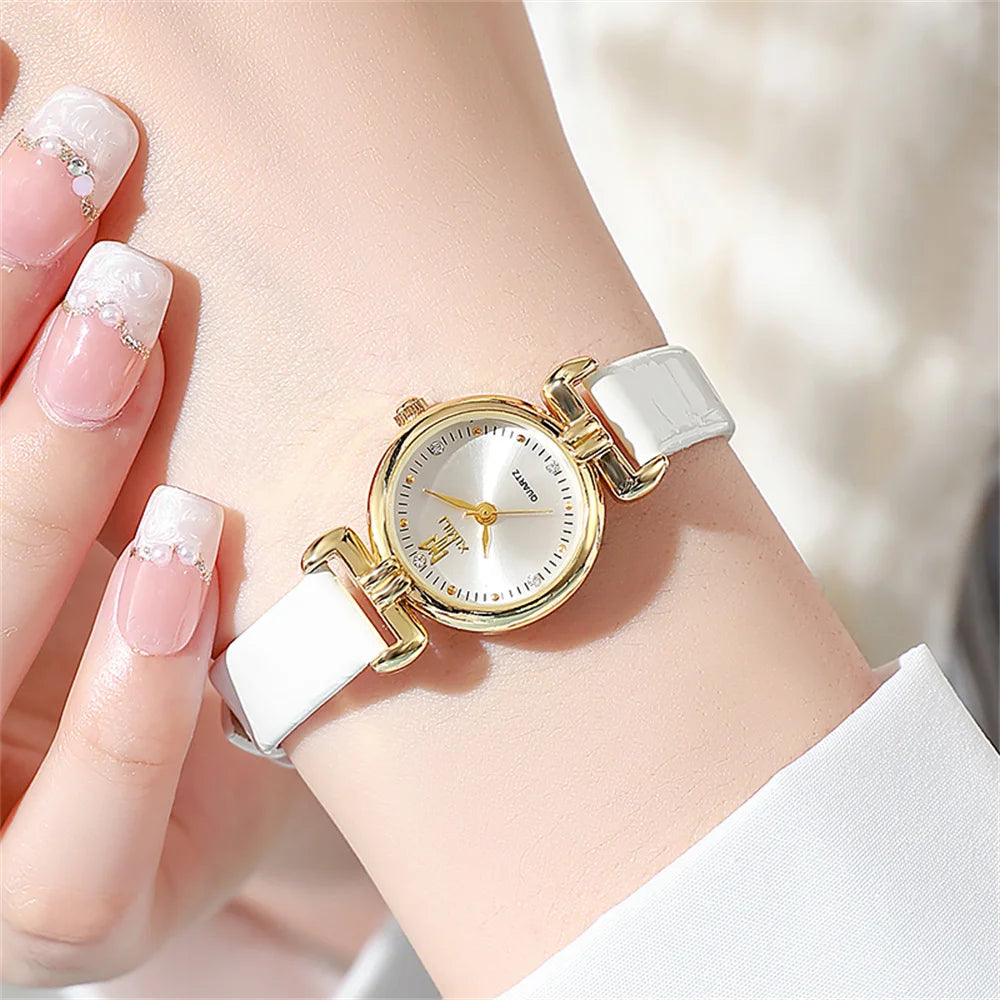 Women's Watch Roman Needle Scale Watch Women's Design Fashion Round Watch Quartz Retro Quartz Watch Qme