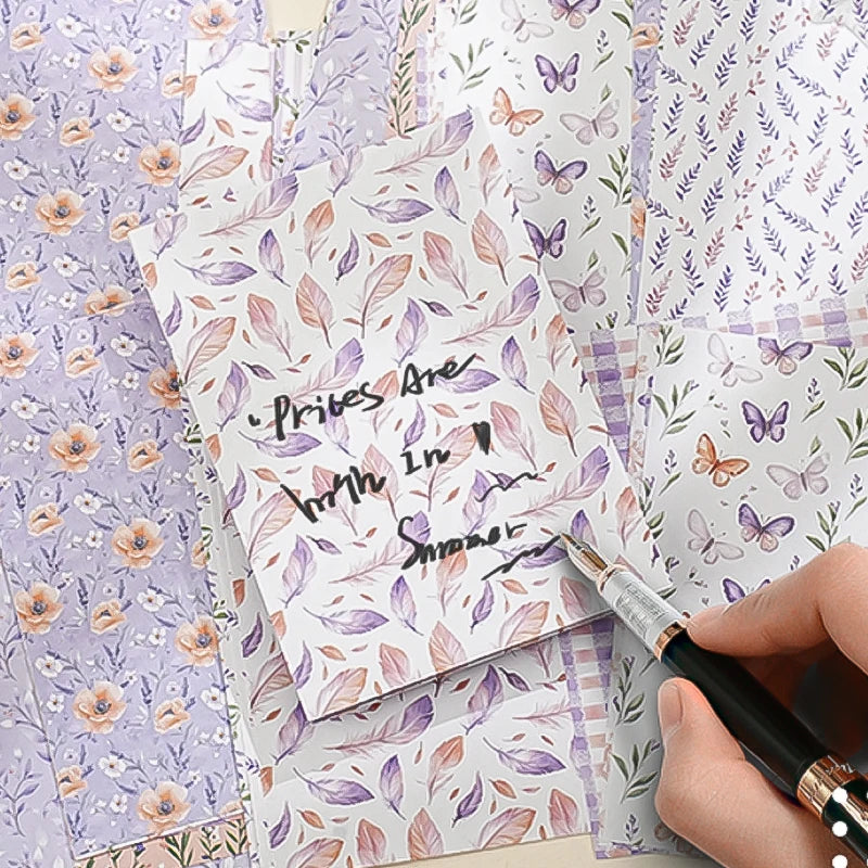 3 Bags Fresh Floral Material Paper, Gift Wrapping Decor Paper, Compatible with Various Journal Styles, Versatile High-Value Qme