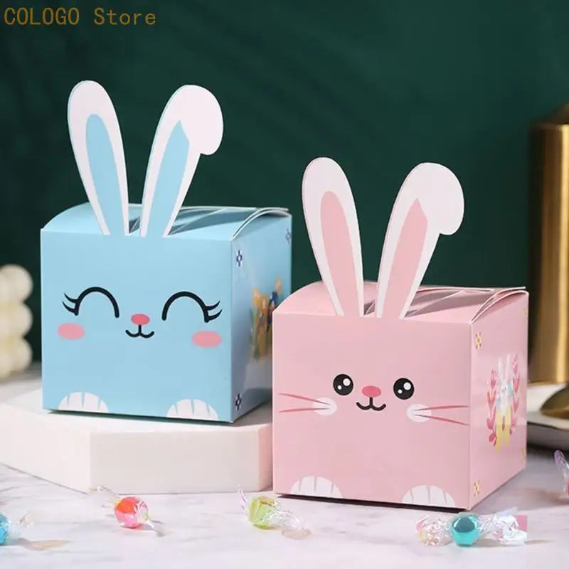 10Pieces Convenient Easter Rabbit Favor Boxes School Family Qme