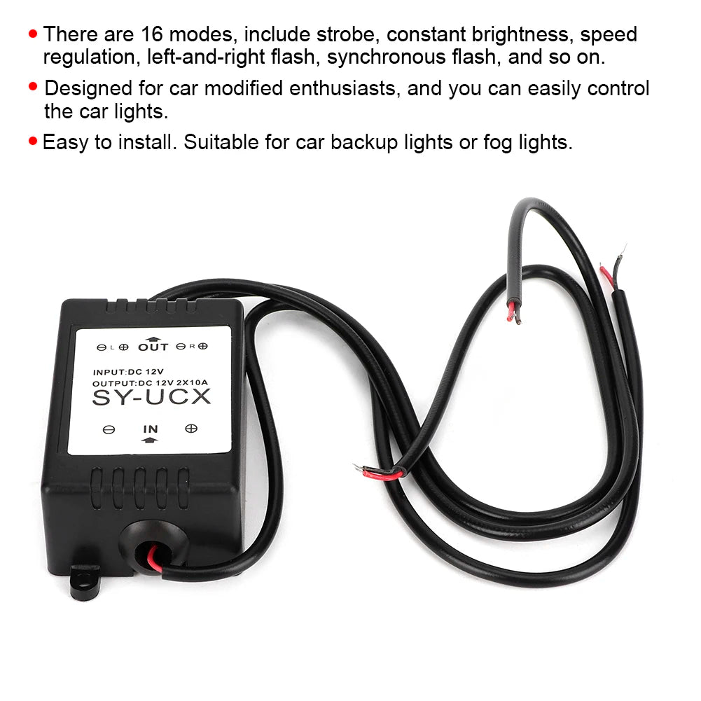 12V 1.5W Wireless Strobe Control Module LED DRL Flash Controller System for Car Motorcycle Car Strobe Control Qme