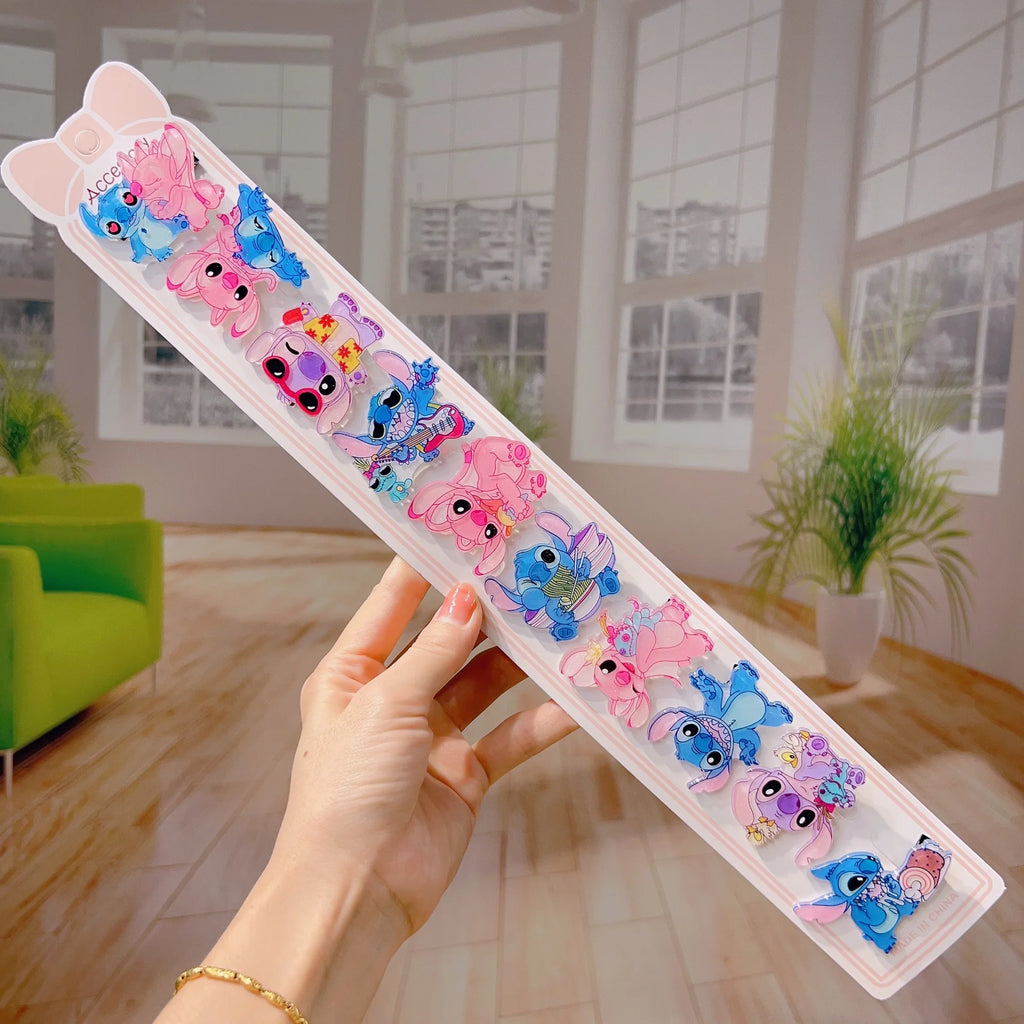 Cute “Stitch” Cartoon Acrylic Hair Clip Student Hair Accessories: Hair Ties, Elastic Bands, and Hair Bands Qme 6
