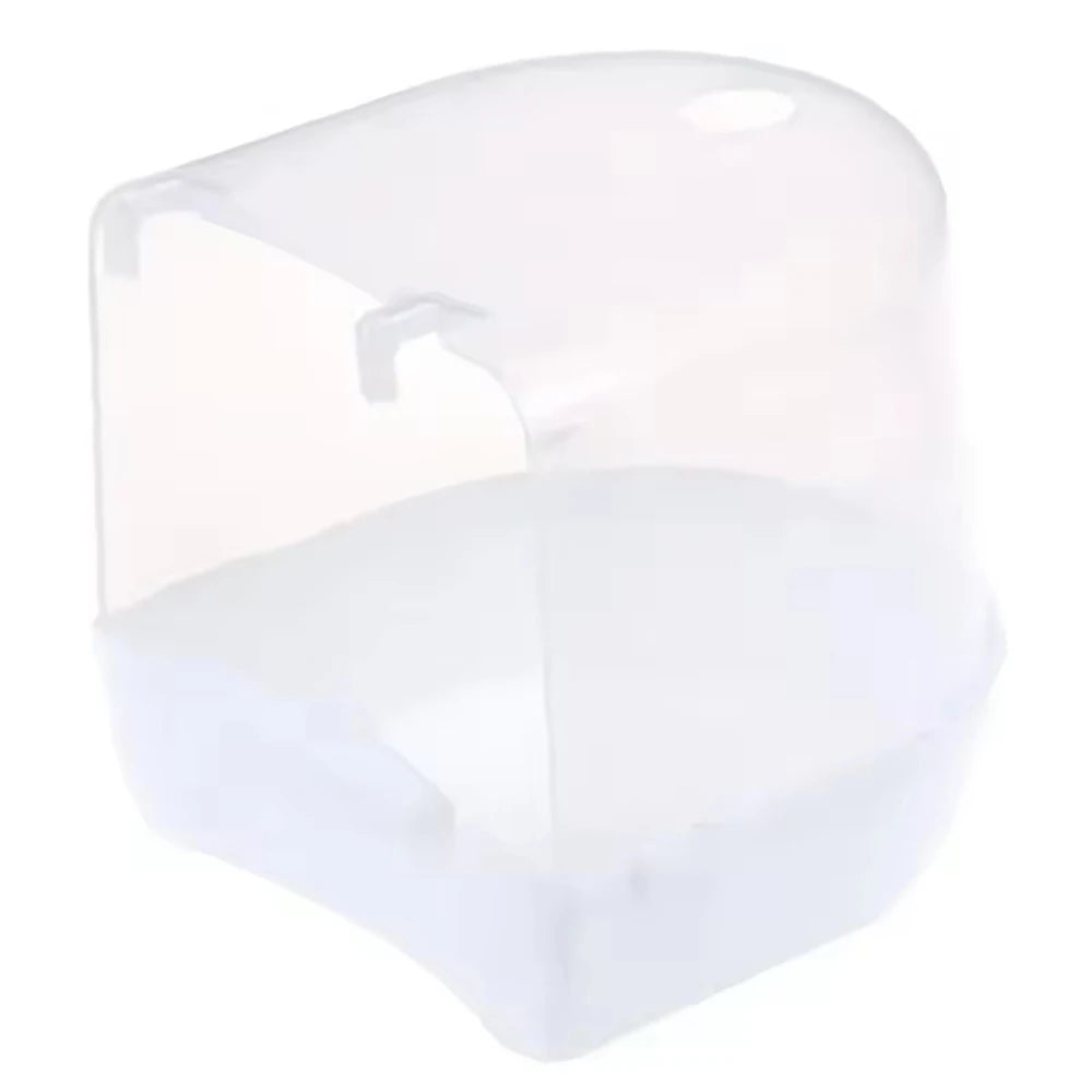 Plastic Bird Water Bath Box Bathtub Parrot For Parakeet Hanging Bowl Pet Supple Qme White