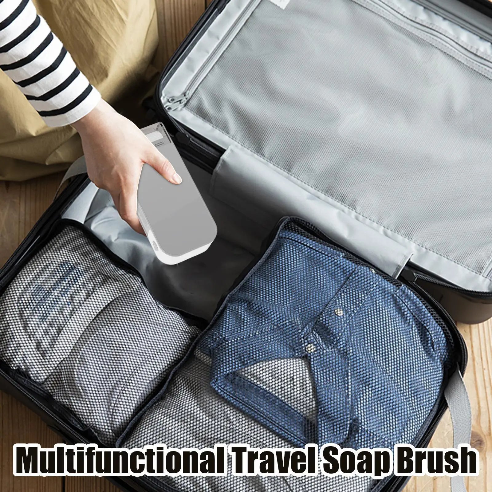 Soap Case Foaming Clothes Cleaner Multi-Purpose Bubble Brush With Roller For Dishwashing Household Travel Camping Dorm Bathroom Qme