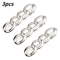 1/3Pcs 4-in-1 Alloy No Sew Adjustable Waist Buckle Snap Fastener Universal Clothing Modify Accessory For Jeans Dresses Sleeves Qme Silver 3PCS