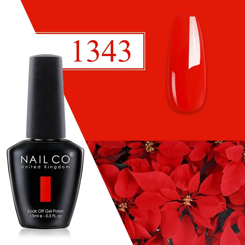 NAILCO Red Gel Nail Polish Wine Purple Semi Permanent Soak Off UV