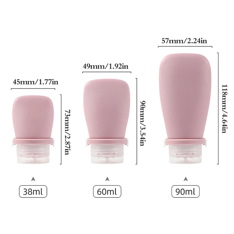 30 60 Silicone Travel Bottles Leak-proof Squeezable Refillable Qme
