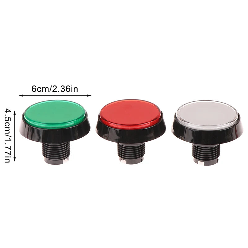 Arcade Button DC 12V LED Large Round 5 Micro Switch Auto Reset Cabinet Qme
