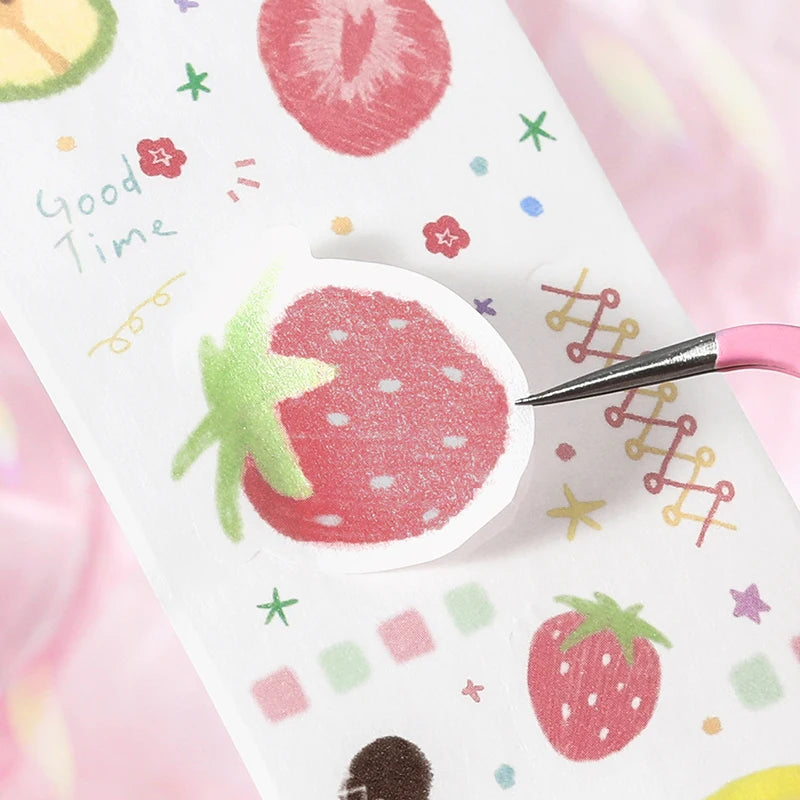 5x300cm Creative Fruit Dream Washi Tape for Collage Junk Journal Scrapbooking diy Card Decoration Masking Tapes Stickers Qme