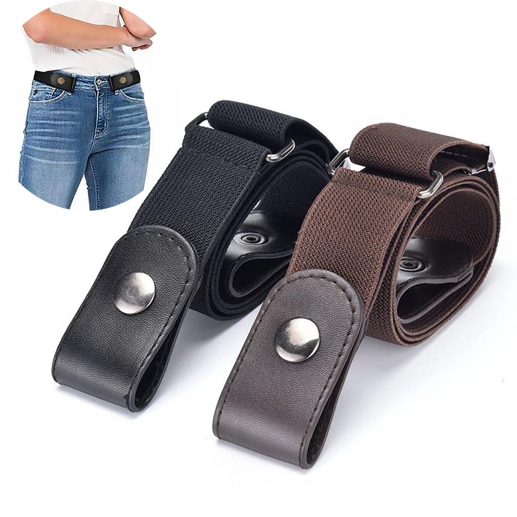Buckle-free Belt Jean Pants Dresses Fashion No Buckle Stretch Elastic Qme