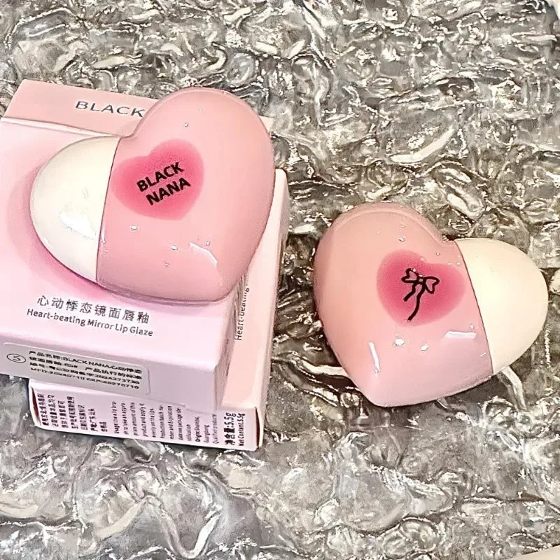 Water Gloss Jelly Lip Gloss Cute Heart-shaped Lipsticks Lasting Hydrating Plumper Lip Gloss Rose Berry Lip Tinted Lips Beauty Qme