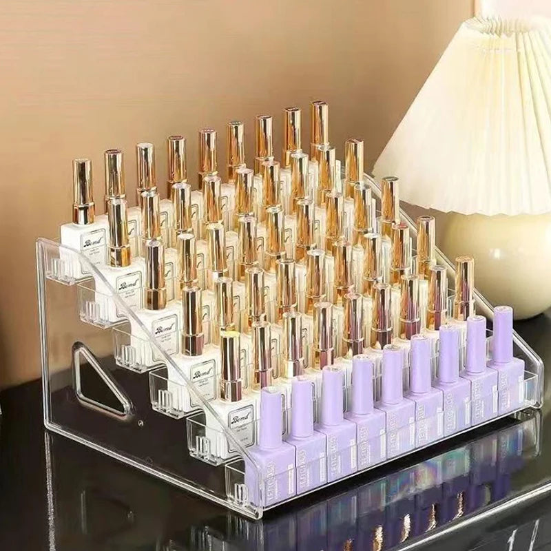 Multi-layer Clear Acrylic Nail Polish Display Stand Plastic Storage Qme
