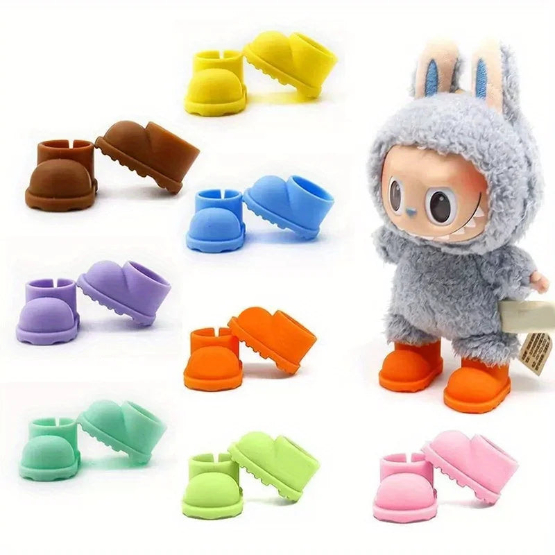 8 pairs of Labubu multi-color baby shoe accessories, suitable for 17cm dolls, can be paired with different clothing (shoes only) Qme