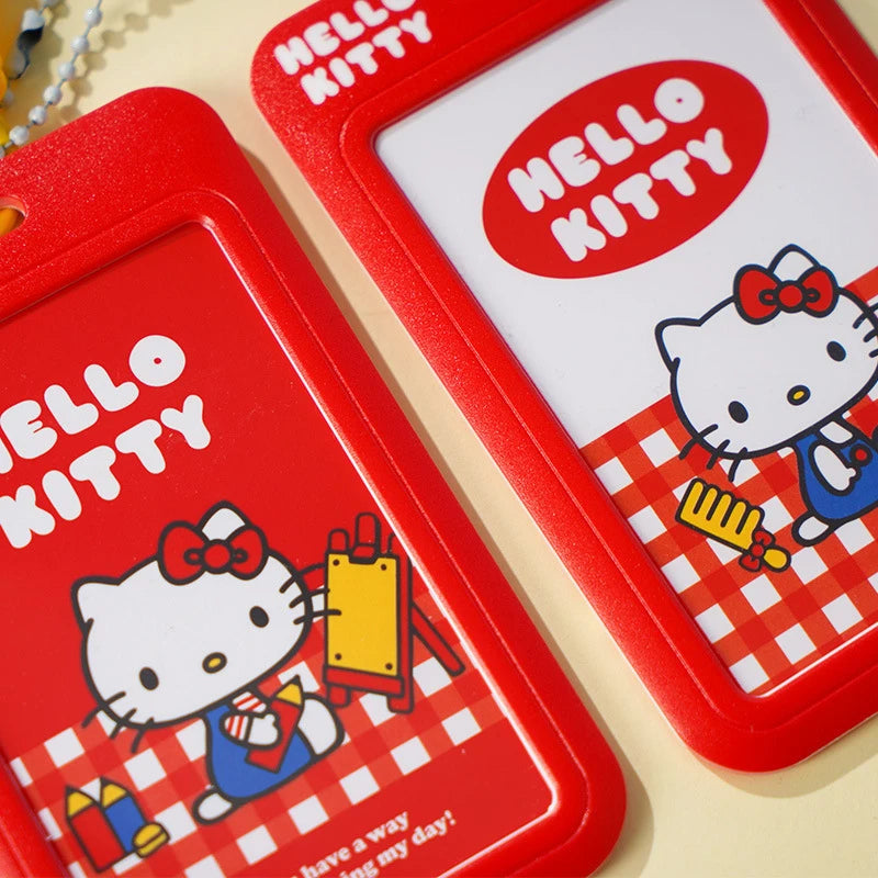 Hello Kitty Sliding Clear Card Holder for ID Cards, Name Badges, Factory Badges, and Student ID/Meal Cards Qme
