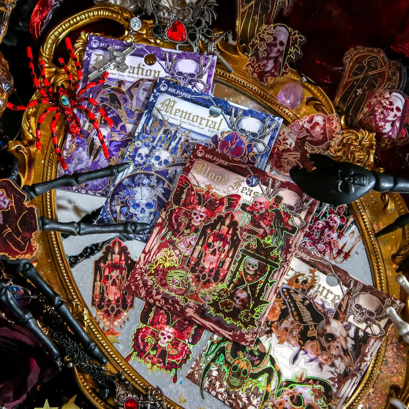 30 pcs Undead Skeleton Series Skeleton Decorative PET Stickers Scrapbooking Diary Album Phone Cup Journal Planner Stationery Qme