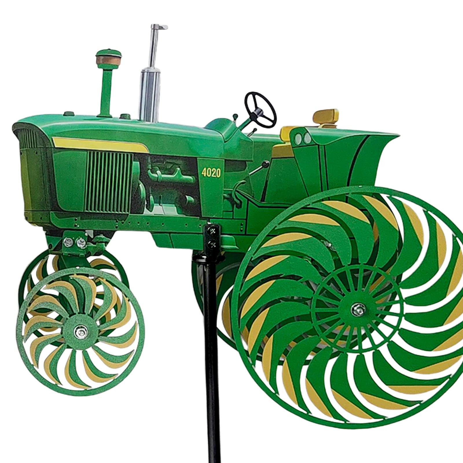 Green Tractor Windmill Stake Decorative Windmill Outdoor Tractor Wind Spinner for Patio Yard Garden Gift for Friends Family Qme
