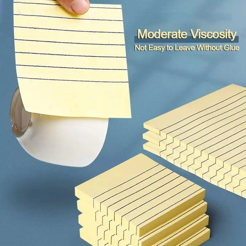 200sheets Line Sticky Notes 4 Colors Portable Student Note Marker Writing Sticky Notes Self-Adhesive Easy To Apply Notepad Qme