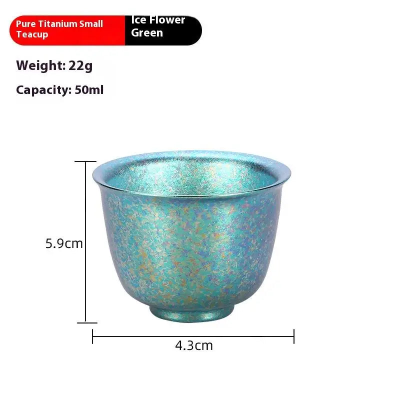 Pure Titanium Small Tea Cup Coffee Outdoor Portable Camping Tableware Qme 1 Green