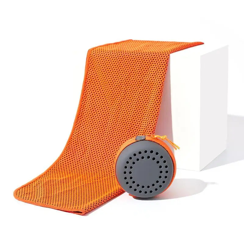 Cooling Towel Neck Wraps Storage Box Chilly Pads Quick Dry Portable Qme Orange