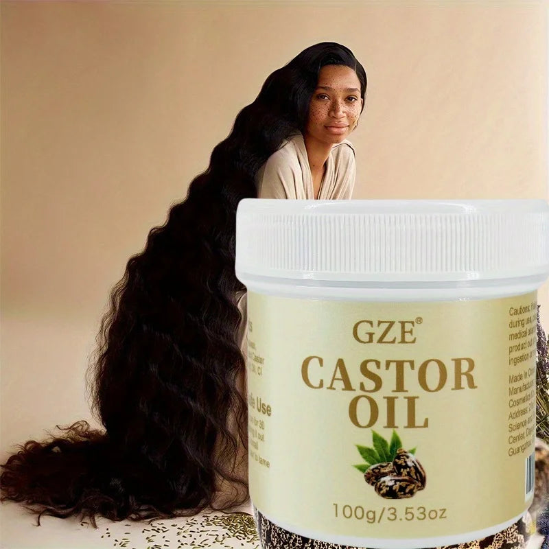 GZE Castor Oil Hair Oil Pressing Oil Deep Conditioning Repair Split Ends Anti-Breakage Silky Hair For Dry Hair Hydrating Qme